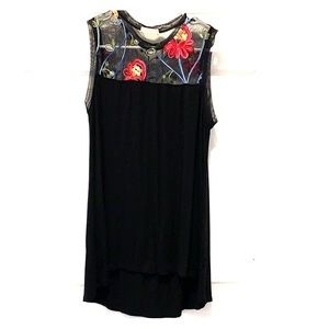 black tank with embroidered style top